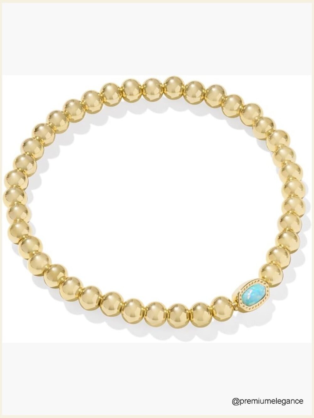 Stretch Bracelet with Opal Charm Stackable Jewelry